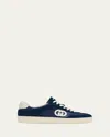 Gucci G75 Suede And Canvas Sneakers In Blue
