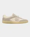 Gucci Men Two-tone Mesh And Suede Sneakers In Beige/sand