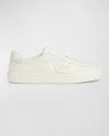 Gucci Men's G75 Canvas And Suede T-toe Low-top Sneakers In White