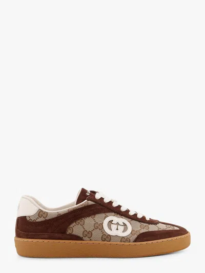 Gucci Men G75 Low-top Supreme Gg Fabric And Suede Sneakers In Multi