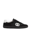 Gucci G75 Suede And Canvas Sneakers In Black