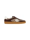Gucci Men G75 Low-top Supreme Gg Fabric And Suede Sneakers In Brown