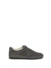 Gucci Mens G74 Tonal Canvas And Suede Sneakers In White