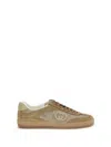 Gucci G74 Logo-patch Suede Sneakers In Brown