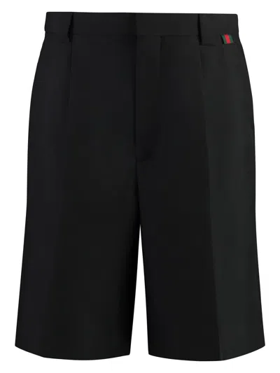 Gucci Men's Gabardine Bermuda Shorts In Black