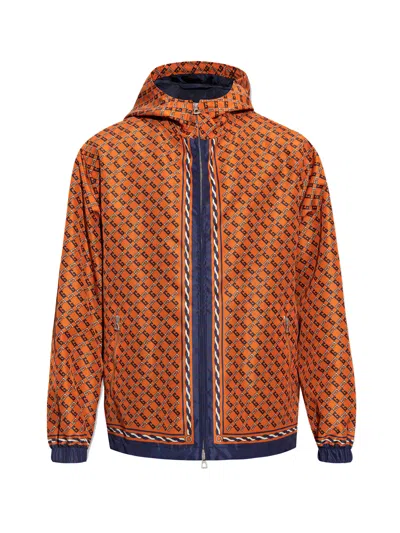 Gucci Men's Geometric Gg Monogram Printed Jacket In Orange