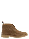 Gucci Brown Oxford Shoes With Web Detail On The Heel And Low Heel In Gg Canvas Man In Multi
