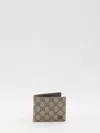 Gucci Men Gg Bi-fold Wallet In Brown
