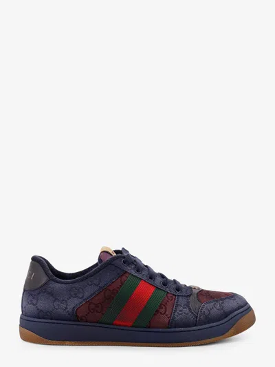 Gucci Men Gg Bicolor Fabric Sneakers In Blue