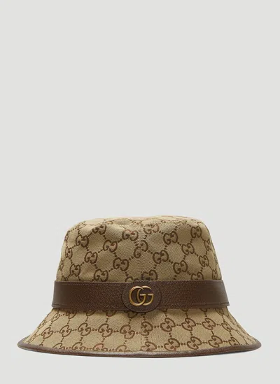Gucci Men Gg Canvas Bucket Hat In White