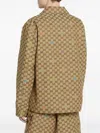 Gucci Men Gg Canvas Jacket In Brown