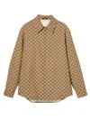 Gucci Men Gg Canvas Overshirt In Brown