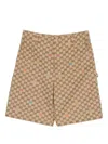 Gucci Gg Fabric Bermuda Shorts In Nude