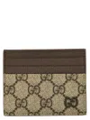 Gucci Men Gg Fabric And Leather Card Holder In Multi