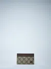 Gucci Gg Canvas Logo Cardholder In Brown