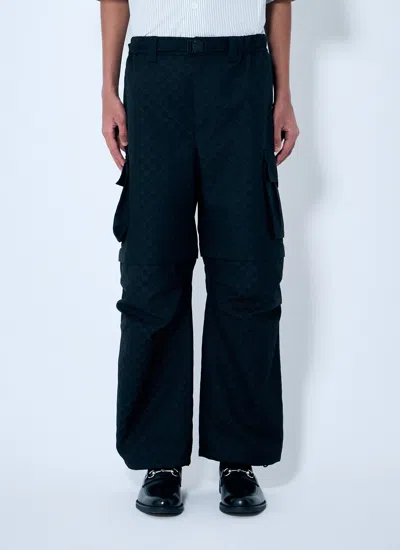 Gucci Men Gg Cargo Pants In Blue