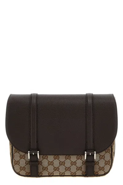 Gucci Men 'gg' Crossbody Bag In Brown
