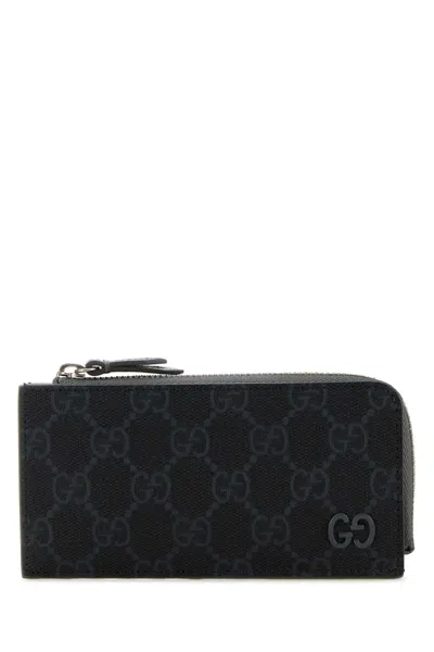 Gucci Men Gg Fabric And Leather Card Holder In Multi