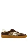 Gucci Men Gg Fabric And Suede Sneakers