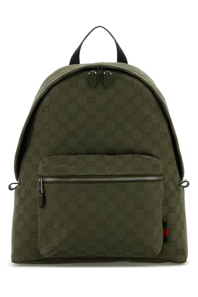 Gucci Men Gg Fabric Backpack