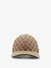 Gucci Men Gg Fabric Baseball Hat In Brown