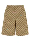 Gucci Gg Fabric Bermuda Shorts In Brown