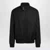Gucci Mens Monogram-print Two-zip-pockets Relaxed-fit Woven-blend Jacket Black In Black