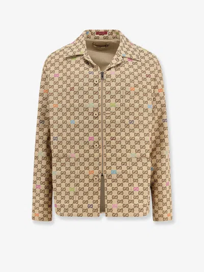 Gucci Men Gg Fabric Jacket In Multi