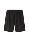 Gucci Cotton And Silk Bermuda Shorts With Allover Gg Logo In Blue