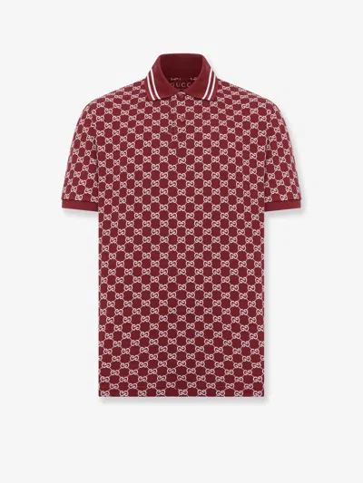 Gucci Men Gg Jacquard Cotton Piquet Polo Shirt In Multi