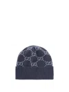 Gucci `gg Jacquard` Hat In Blue