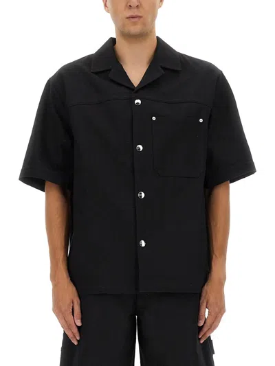 Gucci Classic Short-sleeve Cotton Shirt In Black