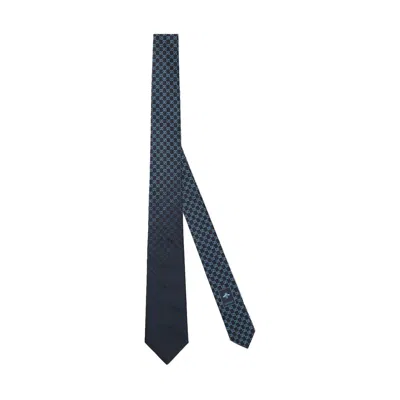 Gucci Men Gg Jacquard Silk Tie In Blue