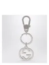 Gucci Gg Keychain In Silver Metal