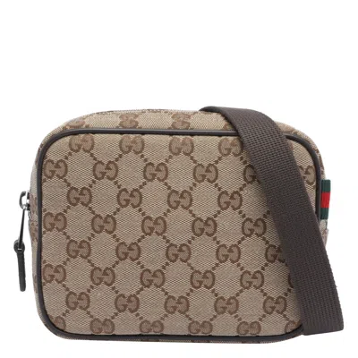 Gucci Men Gg Logo Crossbody Bag In White