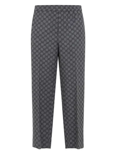 Gucci Men's Gg Logo Flannel Pants