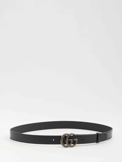 Gucci Men Gg Marmont Belt In Black