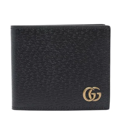 Gucci Men Gg Marmont Bi-fold Wallet In Black