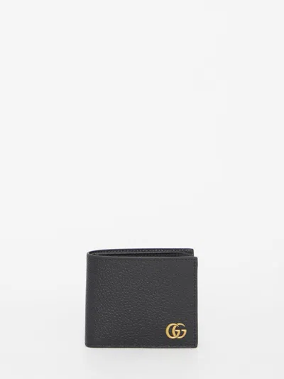 Gucci Men's Gg Marmont Small Leather Bi-fold Wallet In Black