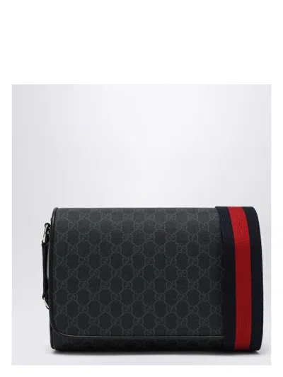 GUCCI MEN'S GG MEDIUM BLACK/GRAY SHOULDER BAG | 792124FADJA