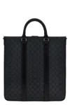Gucci Black Gg Medium Shopper In Multicolor