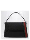 Gucci Men's Gg Medium Shoulder Bag With Web Strap In Black