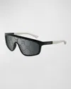 Gucci Men's Gg Monogram Shield Sunglasses In Black