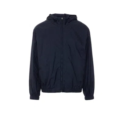 Gucci Men Gg Nylon Zipped Blouson In Blue