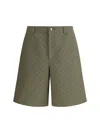 Gucci Mens Rusty Green Regular-fit Monogram Cotton-blend Shorts In Green