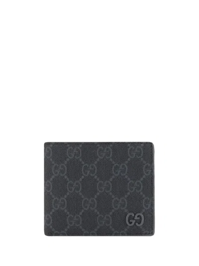Gucci Gg Supreme Bi-fold Wallet In Black