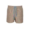 Gucci Men Gg Printed Swimwear In Nude
