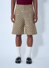 Gucci Gg Fabric Bermuda Shorts In Neutral