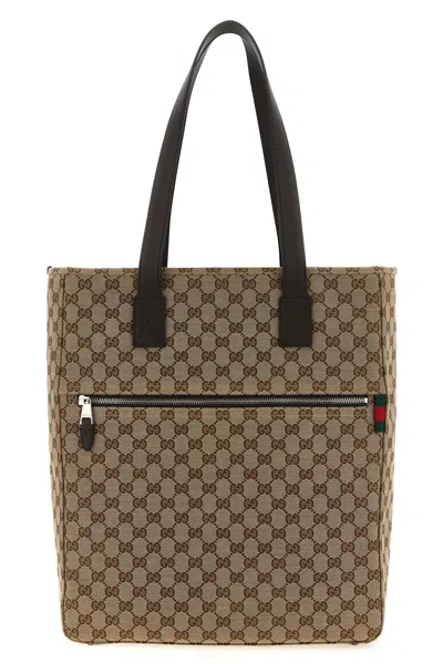 Gucci Men Gg Shoulder Bag In Brown