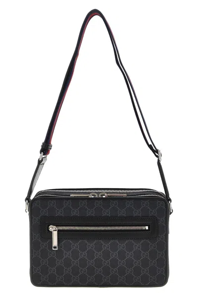 Gucci Men Gg Shoulder Strap In Black